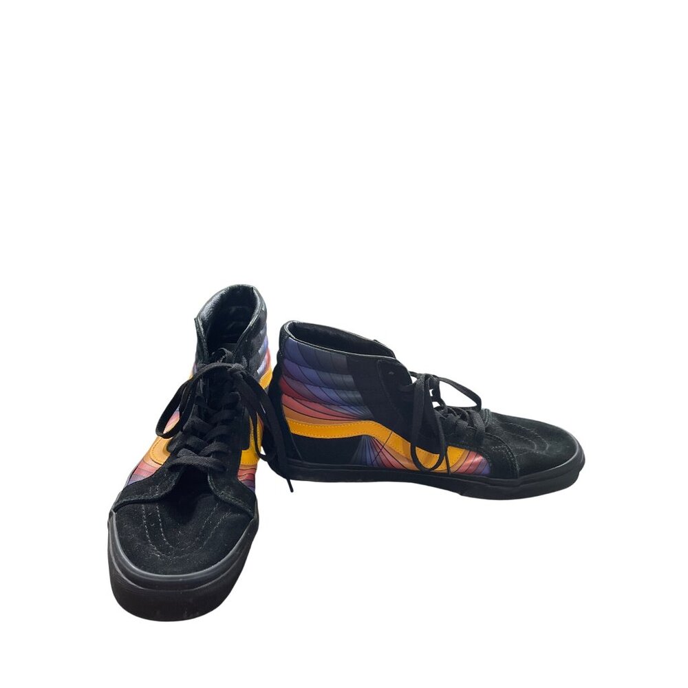 Vans Mens Black Suede Rainbow High Top Skater Sneakers Size 11.5 SKU 8653